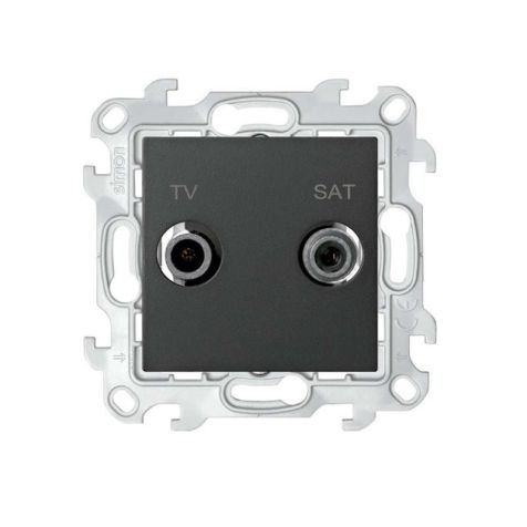 S24 Stopcontact TV-SAT eind, kleur: grijsbruin