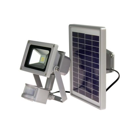 Solar LED 10W +detector 180°, 550lm,5000K, met 3m aansluitkabel, IP44