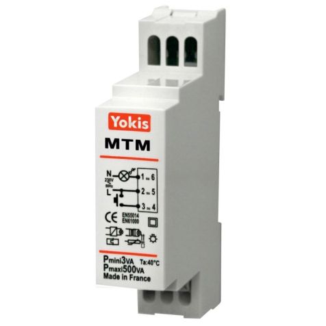 MTM500M - Timer traphuisverlichting zonder nuldraad 500W (op DIN-rail)