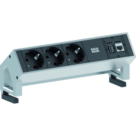 DESK2 5 modulen (3x Stopcontacten 1x CAT6 1x USB) met kabel 0,2m (SHUKO)