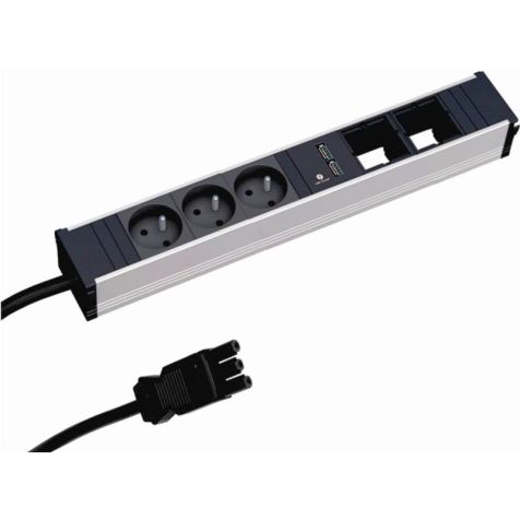 CONI powerstrip 6 modulen (3x UTE 1x USB A/A 2x Lege mod)met kabel 0,2m GST18i3