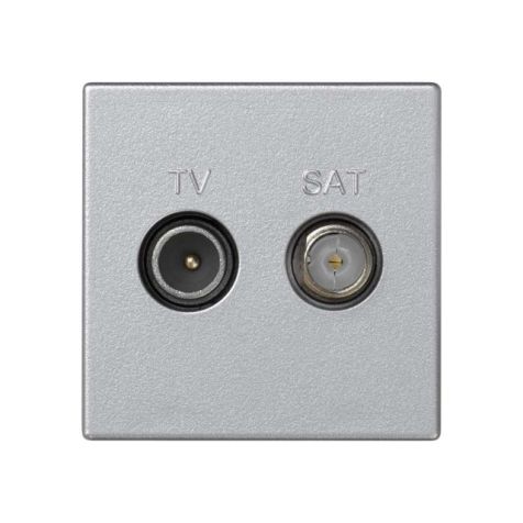 K45-plaat met TV-contactdoos alleenstaand, IEC-stekkers + SA