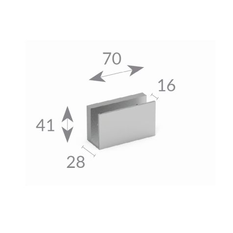 "U" support voor installatie op Glas deurs voor Basic Magnet MEX70