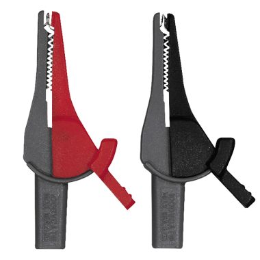 Krokodillenklemmen Set, Grijs/Rood en Grijs/Zwart