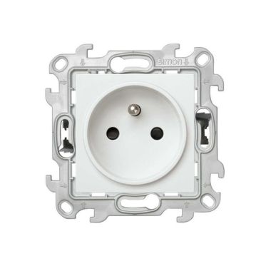 S24 Prise bipolaire avec broche de terre 16A 250V, couleur: blanc