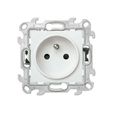 S24 Prise bipolaire avec broche de terre 16A 250V, couleur: blanc