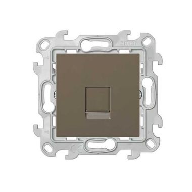 S24 Stopcontact RJ45, UTP categorie 6, kleur: grijsbruin