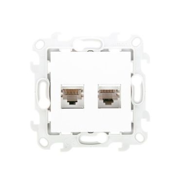S24 Stopcontact 2x RJ45, UTP categorie 6, kleur: wit