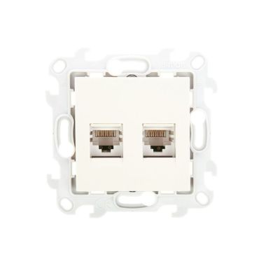 S24 Stopcontact 2x RJ45, UTP categorie 6, kleur: ivoor