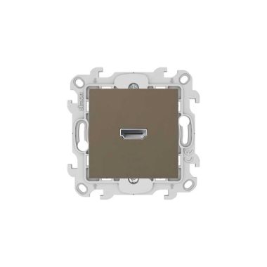 S24 Stopcontact HDMI 1.4, kleur: grijsbruin