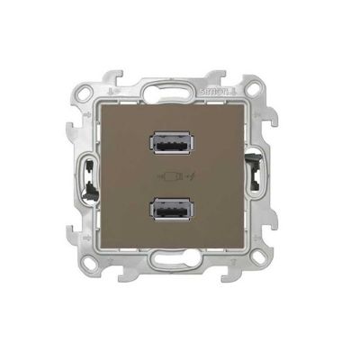 S24 Prise Chargeur double USB A, 2.4A 230V, couleur: taupe
