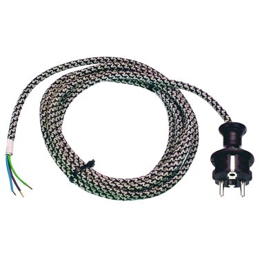 Câble de connexion fer enduit textile 3 m H03RT-F 3G1.0mm²