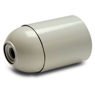 Douille Bakelite Lisse E27 - M10x1 blanc