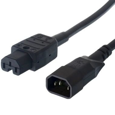 IEC - hete apparaat aansluitkabel, C14/C15 2m zwart