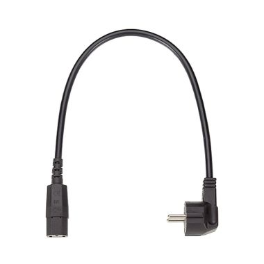 IEC Aansluitsnoer H05VV-F 3G1,5mm², 0,75m zwart