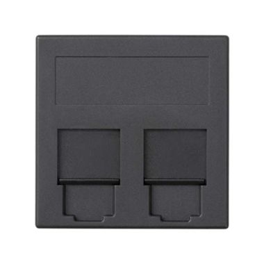 Vlakke CIMA 500-plaat VDM met stofklep 2x RJ45 Systimax Av