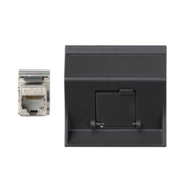 Schuine CIMA 500 plaat VDM 1xRJ45 cat 6A FTP met stofklep G