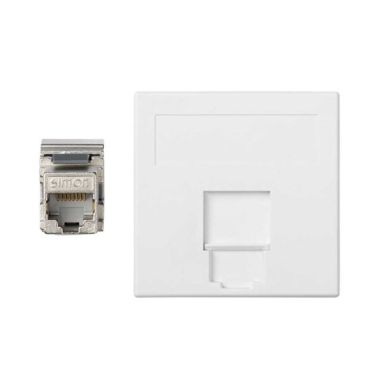 Vlakke CIMA 500 plaat VDM 1xRJ45 cat 6AFTP met stofklep Wi
