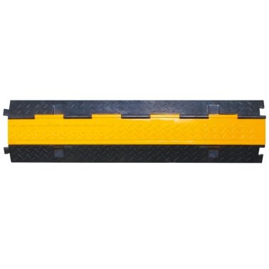 Passage de câble 5 canaux droit, en caoutchouc noir et jaune