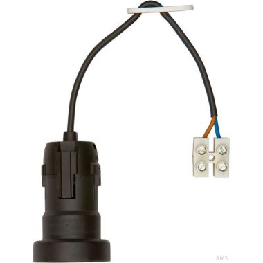 Bouwzone stopcontact, kunststof, zwart met kabel 0,2m