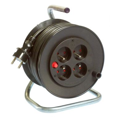Mini Kabelhaspel 180 mm, 15m, zwart, IP20, H05VV-F3G1,5