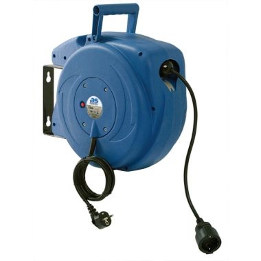 Automatische wandKabelhaspel met 15m kabel, IP20, zwart, H05VV-F 3G1.5