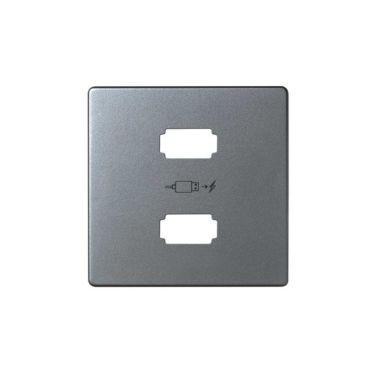 S82 Plaque Pour Chargeur 2x USB 5V Dc Type Aalu gris