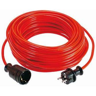 PVC-verlengkabel van 25 meter, H05VV-F 3G1.5 kabel, kleur: rood 