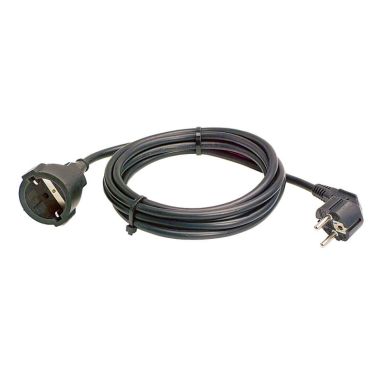 PVC-verlengkabel van 25 meter, H05VV-F 3G1.5 kabel, kleur: zwart 