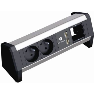 DESK1 4 modulen (2x UTE 1x USB Charger A/A 1x Lege mod)met kabel 3m GST18i3