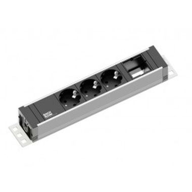 Universal powerstrip 7 modulen (4x IT 3x Lege mod) met kabel 3m H05VV-F 3G1,5mm²