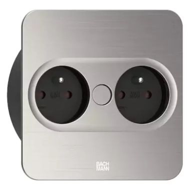 TWIST 2 Carré (2x UTE) Look acier inoxydable + câble 2mtr