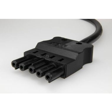 AC166 ALCGB Cordon d'alimentation femelle, 5-pôles, 1,5mm², 200cm. noir, B2ca