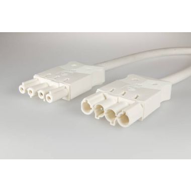 AC166 VLCG Cordon de connexion M/F, 4-pôles, 1,5mm², 200cm. blanc, Eca