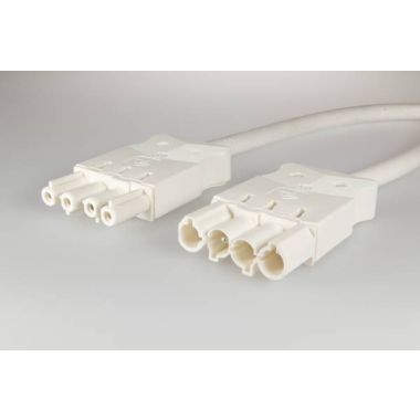 AC166 VLCG Koppelsnoer M/F, 4-polig, 1,5mm², 200cm. wit, Eca