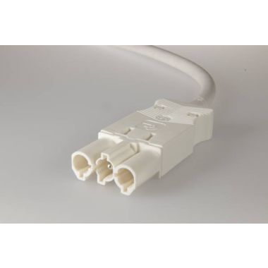 AC166 ALCGS Aansluitsnoer male, 3-polig, 1,5mm², 100cm, wit, halogeenvrij, Dca