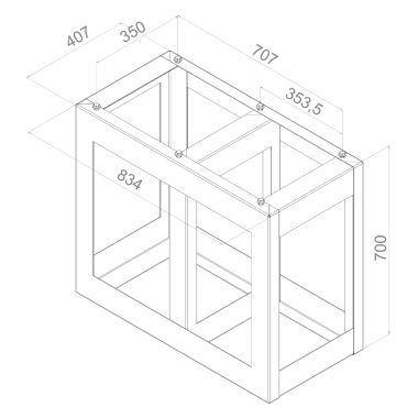 CUBE 400 EG6ES sokkel voor 6 lockers