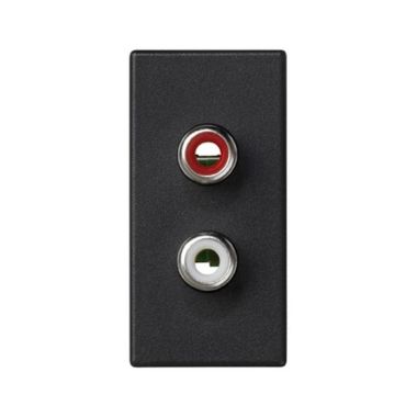 K45 Plaque 1/2 mécanisme avec 2 connecteurs RCA audio rouge
