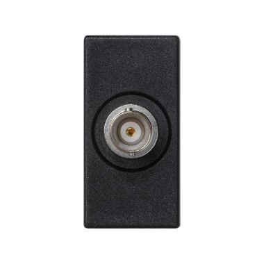 K45 plaat 1/2 mech met 1 BNC-connector75 Ohm Soldeeraansluiting Grafiet