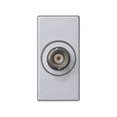 K45 plaat 1/2 mech met 1 BNC-connector75 Ohm Soldeeraansluiting Alu