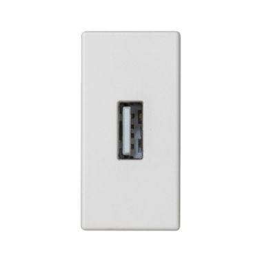 K45 Plaque 1/2 mécanisme avec 1 connecteur USB type A feme