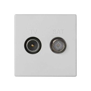 K45-plaat met TV-contactdoos alleenstaand, IEC-stekkers + SA