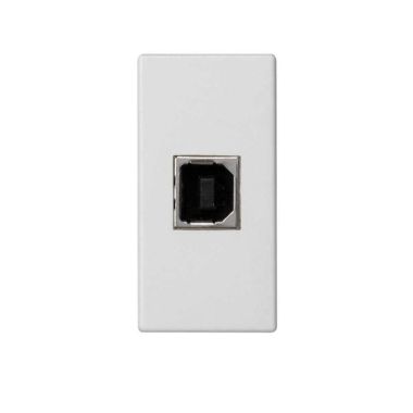 K45 Plaque 1/2 méca avec 1 connecteur USB type B Blanc