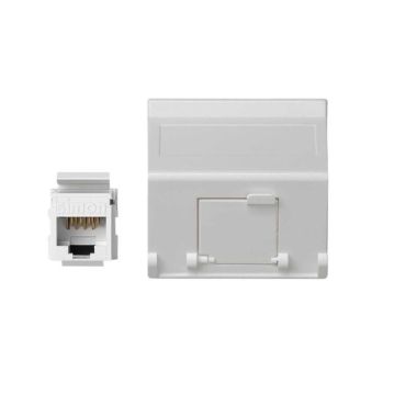 K45 Plaque VDM Incliné avec volet 1 x RJ 45 Cat. 5e UTP - Bl