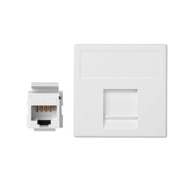 K45 Plaque VDM plate avec volet 1 x RJ 45Cat. 6 UTP - Blanc