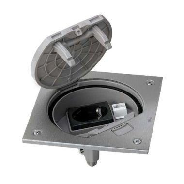 K45 Porte-mécanisme fermeture manuel avec 1 prise avec RJ 45 Cat5e inox