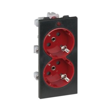 CIMA 500 dubbel stopcontact Schuko CIMA + lamp Rood/Graf