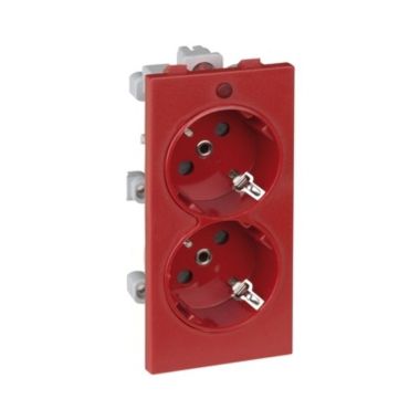 CIMA 500 dubbel stopcontact Schuko CIMA + lamp Rood