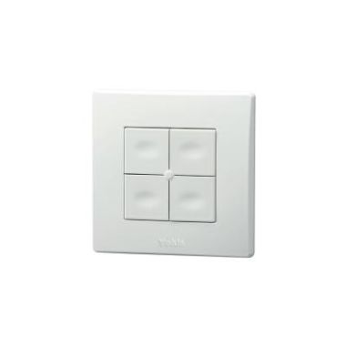 TLM4T45P Witte wandschakelaar voorzien van 4 drukknopen