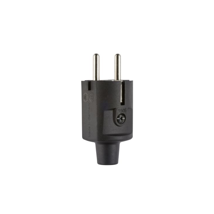 Fiches, interrupteurs et prises de courant - ABL - Compact fiche mâle, caoutchouc (TPE), noir, IP20 - 100000044